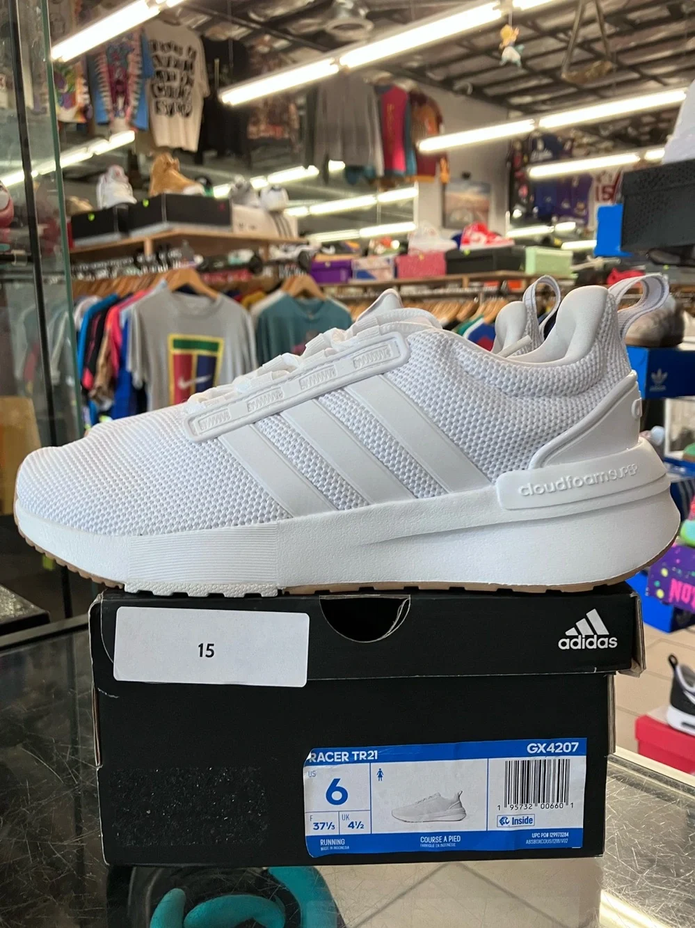 Women’s Adidas Racer TR21 White Gum Size 6